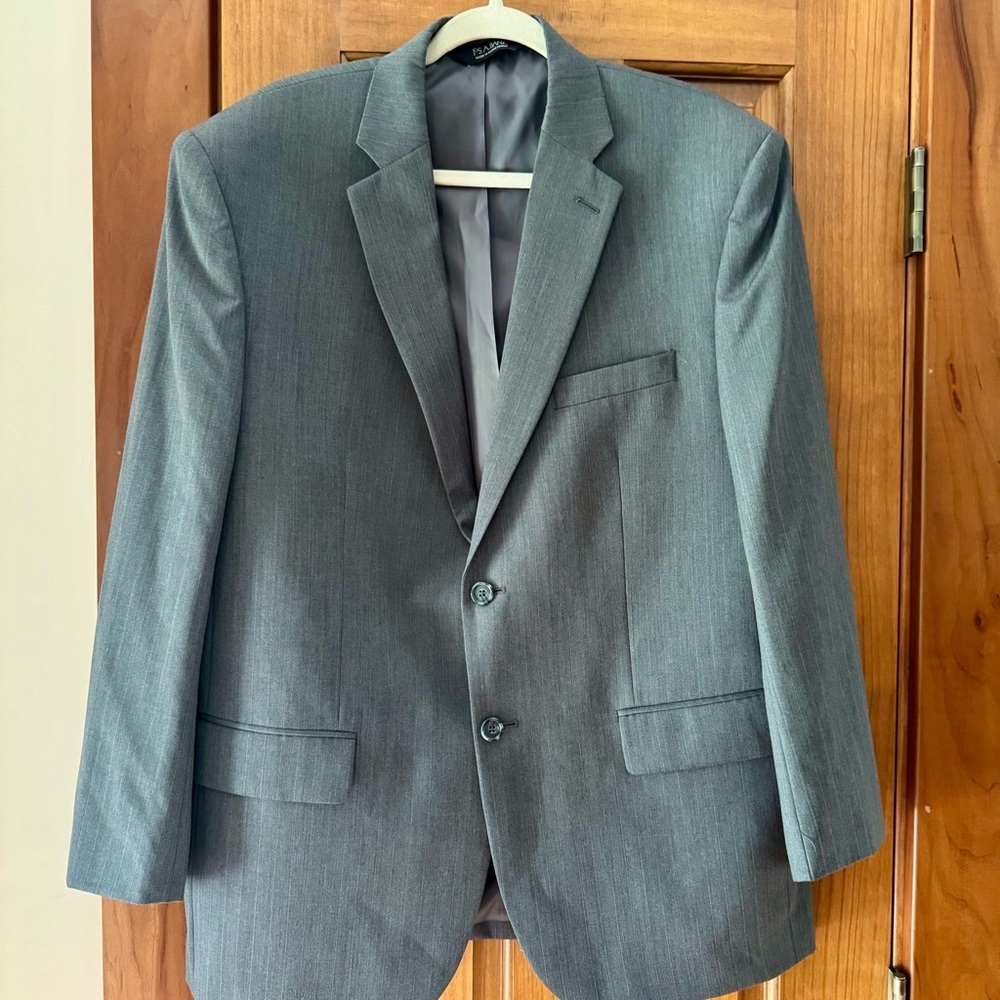 Jos A Bank 1905 Sport Coat Blazer Jacket Men’s 43R Grey Striped 100% Wool